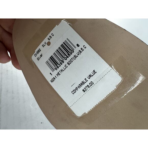 Coach Ankle Noah Bootie Sz 9.5 Silver Metallic Leather Almond Toe Amputee Left - Picture 15 of 15